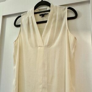Banana Republic Petite Cream V-Neck Blouse